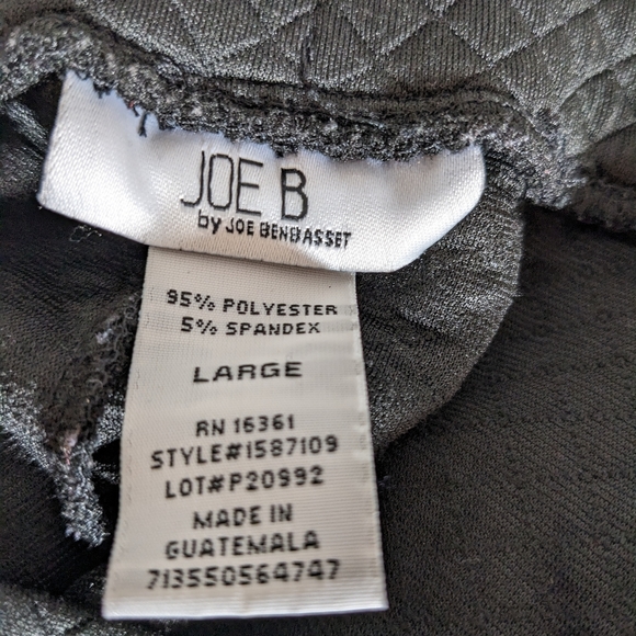 Joe Benbasset Black Stretchy Quilted Mini Skirt Size Large Flare Elastic Waist - Picture 3 of 4